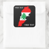 レバノンの国旗を持った地図 スクエアシール (バッグ)