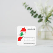 レバノンの国旗を持った地図 スクエア名刺 (スタンド正面)