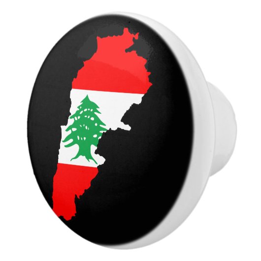 レバノンの国旗を持った地図 セラミックノブ (右)