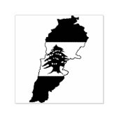 レバノンの国旗を持った地図 セルフインキングスタンプ (デザイン)