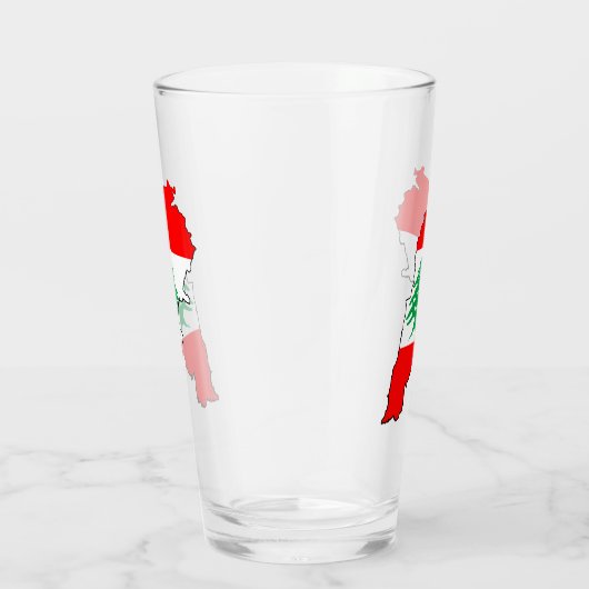 レバノンの国旗を持った地図 タンブラーグラス (右)