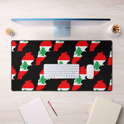 レバノンの国旗を持った地図 デスクマット (オフィス1)