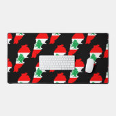 レバノンの国旗を持った地図 デスクマット (キーボード&マウス)