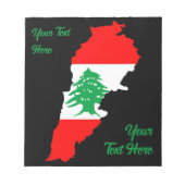 レバノンの国旗を持った地図 ノートパッド (正面)