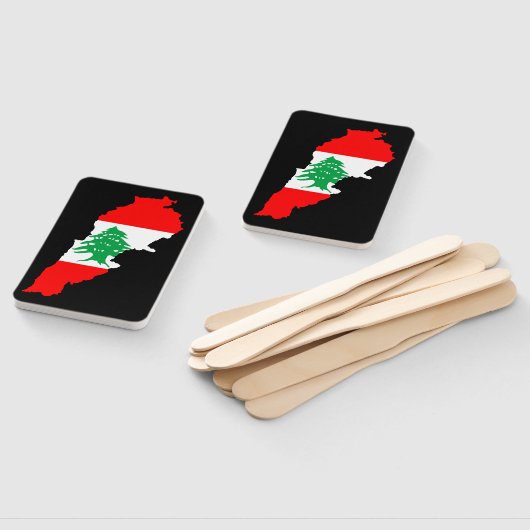 レバノンの国旗を持った地図 ハンドファン (組立なし)