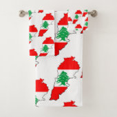 レバノンの国旗を持った地図 バスタオルセット (インサイチュ)