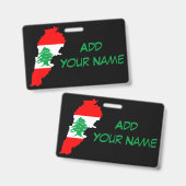 レバノンの国旗を持った地図 バッジ (正面＆裏面)