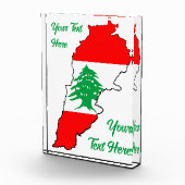 レバノンの国旗を持った地図 フォトブロック (右)