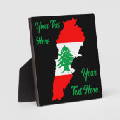 レバノンの国旗を持った地図 フォトプラーク (正面)