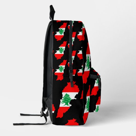 レバノンの国旗を持った地図 プリントバックパック (左)