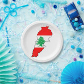 レバノンの国旗を持った地図 ペーパープレート (パーティー)