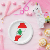 レバノンの国旗を持った地図 ペーパープレート (パーティー)