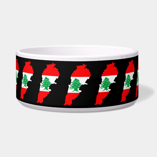 レバノンの国旗を持った地図 ボウル (正面)