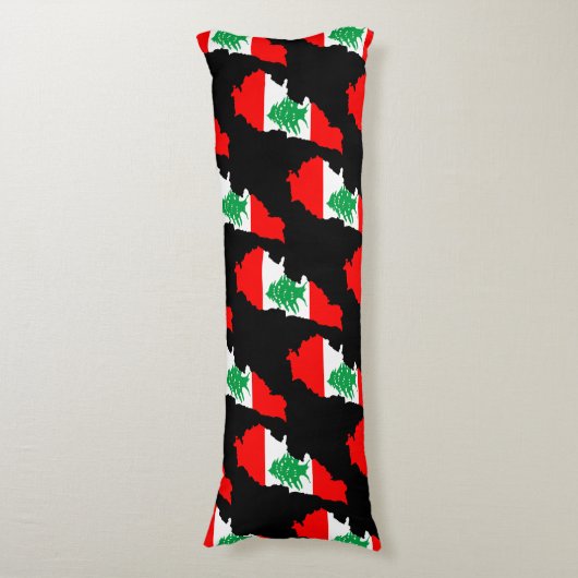 レバノンの国旗を持った地図 ボディピロー (正面縦)