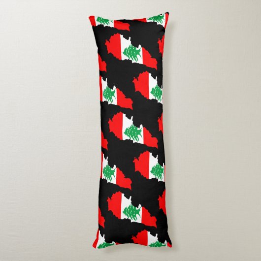 レバノンの国旗を持った地図 ボディピロー (裏面 (縦))