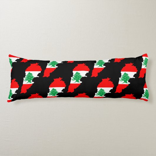 レバノンの国旗を持った地図 ボディピロー (正面)