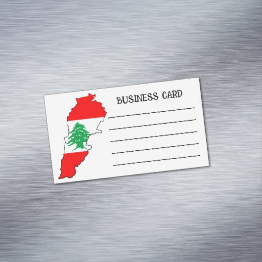 レバノンの国旗を持った地図 マグネット名刺 (インサイチュ)