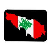 レバノンの国旗を持った地図 マグネット (横)