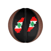 レバノンの国旗を持った地図 ミニバスケットボール (縦)