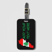 レバノンの国旗を持った地図 ラゲッジタグ (正面縦)