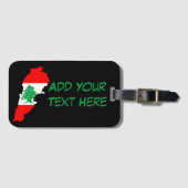 レバノンの国旗を持った地図 ラゲッジタグ (正面横)