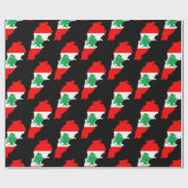 レバノンの国旗を持った地図 ラッピングペーパー (フラット)