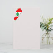 レバノンの国旗を持った地図 便箋 (スタンド正面)