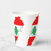 レバノンの国旗を持った地図 紙コップ (右)