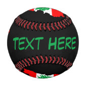 レバノンの国旗を持った地図 野球ボール (正面)