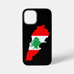 レバノンの国旗を持った地図 iPhone 12 MINIケース