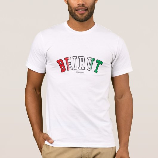 レバノンの国旗色のベイルート Tシャツ (正面)