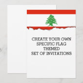 レバノンの国旗 招待状 (正面/裏面)