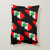 レバノンの地図とフラッグストーン磁石 アクセントクッション (裏面(縦))