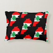 レバノンの地図とフラッグストーン磁石 アクセントクッション (裏面)