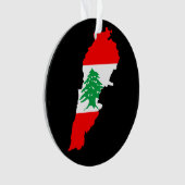 レバノンの地図とフラッグストーン磁石 オーナメント (正面)