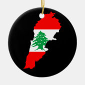 レバノンの地図とフラッグストーン磁石 セラミックオーナメント (正面)