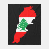 レバノンの地図とフラッグストーン磁石 フリースブランケット (正面)