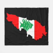 レバノンの地図とフラッグストーン磁石 フリースブランケット (正面(横))