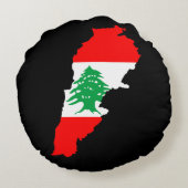 レバノンの地図とフラッグストーン磁石 ラウンドクッション (裏面)