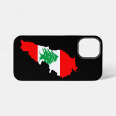 レバノンの地図と旗 iPhoneケース (裏面横)