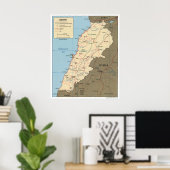 レバノンの地図（2000年） ポスター (ホームオフィス)