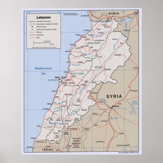 レバノンの地図(2002) ポスター (正面)