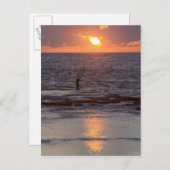 レバノンの夕暮れ時にビブロスの漁師 ポストカード (正面/裏面)