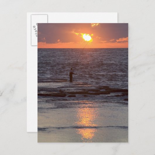 レバノンの夕暮れ時にビブロスの漁師 ポストカード (正面/裏面)