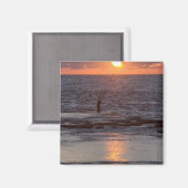 レバノンの夕暮れ時にビブロスの漁師 マグネット (正面/裏面)