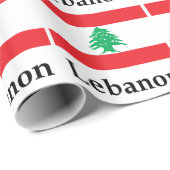 レバノンの旗および名前 ラッピングペーパー (ロールコーナー)
