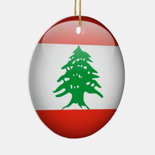 レバノンの旗の円のオーナメント セラミックオーナメント (右)