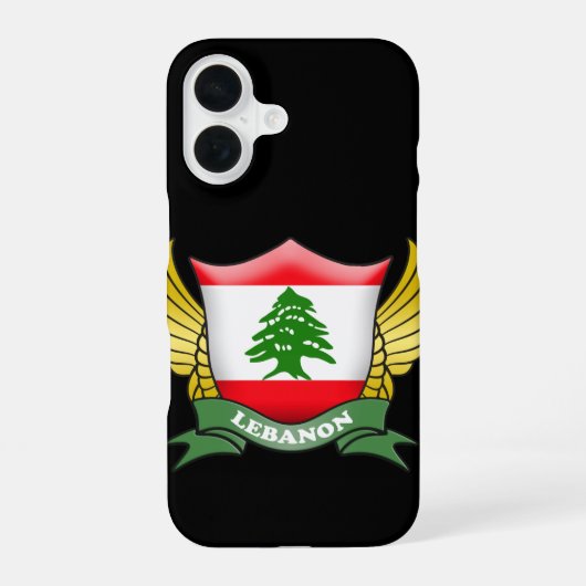 レバノンの旗の紋章 iPhone 16ケース (裏面)
