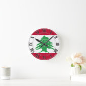 レバノンの旗 ラウンド壁時計 (ホーム)