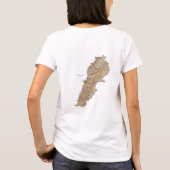 レバノンの旗＋地図＋テキストTシャツ Tシャツ (裏面)